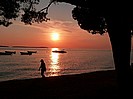 Sonnenuntergang am Strand bei Fazana