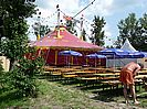Zelt fr das Eulenspiegelfestival am Dreiflsse-Eck